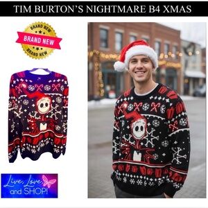 TIM BURTON’S THE NIGHTMARE BEFORE CHRISTMAS Ugly Christmas Sweater. NWT